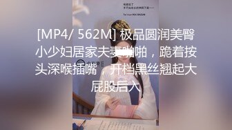 [MP4/ 562M] 极品圆润美臀小少妇居家夫妻啪啪，跪着按头深喉插嘴，开档黑丝翘起大屁股后入